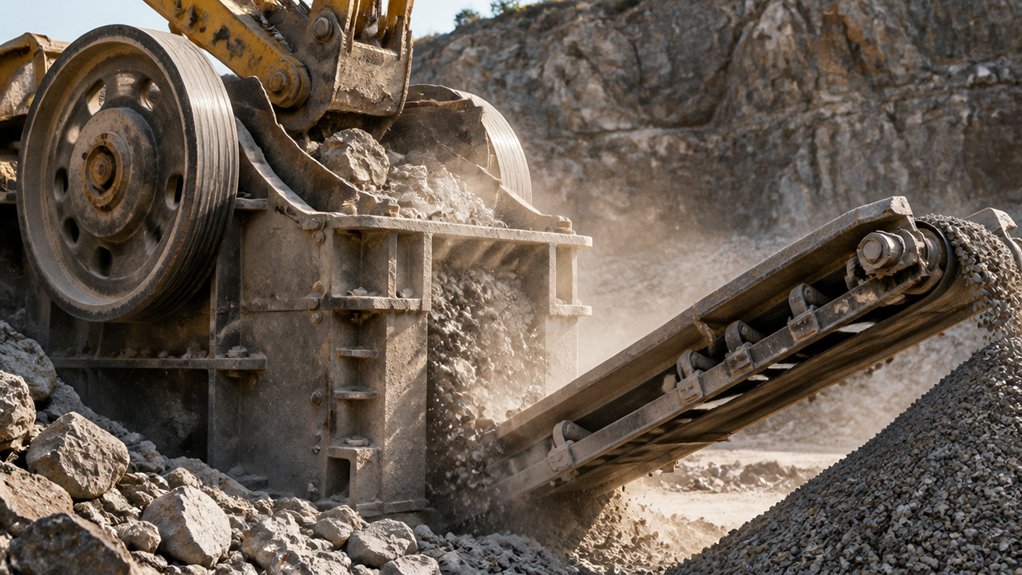crushing rocks for processing